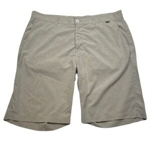 Travis Mathew Golf Shorts Mens 38 Beige Tan Hybrid Casual Khaki Flat Front
